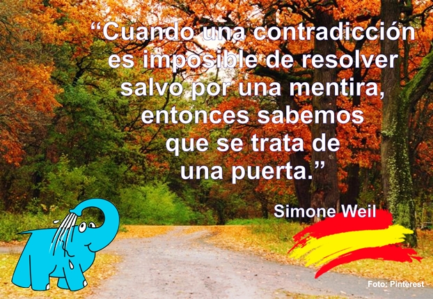 Una Enseñanza de Simone Weil sobre La Mentira, en La Frase del Día del Centro de lavado de coches Elefante Azul de Avilés